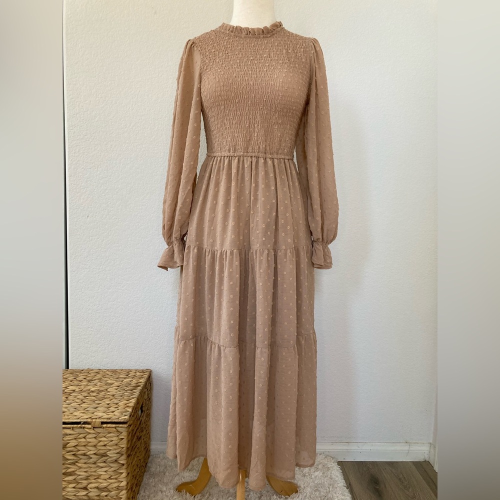 By the River- Small / tan dress
